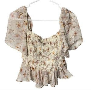 DONATING SOON 10/16 LAST CALL Floral peplum crop top